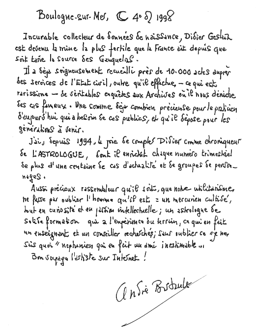 Texte manuscrit d'Andr Barbault